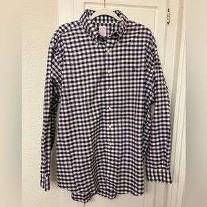 Brooks Brothers Button Down XL White Purple Plaid Dress Shirt Casual Preppy